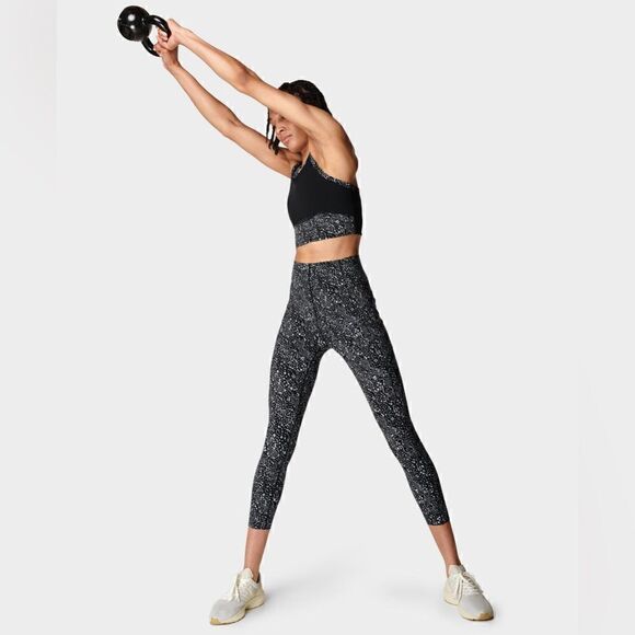SWEATY BETTY- POWER 7/8 HIGH-WAISTED LEGGINGS - BLUE CELESTIAL DOT PRINT, Small - Picture 12 of 12